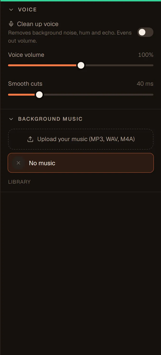 Clean voice, smart music